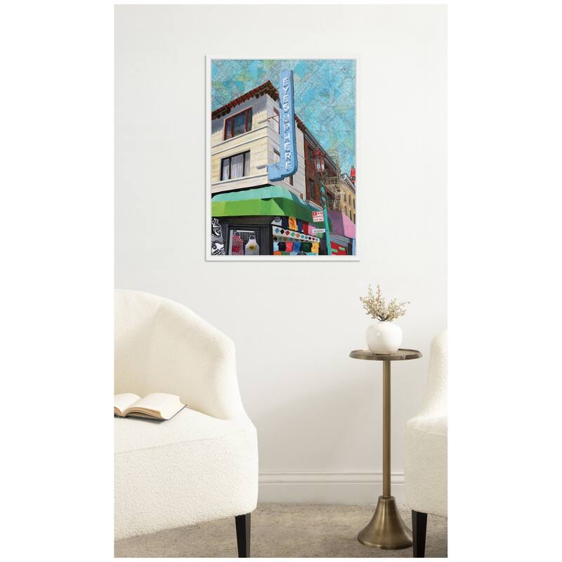 Kate and Laurel Eyes up Here by Krista V. Allenstein Framed Canvas Wall Art Print