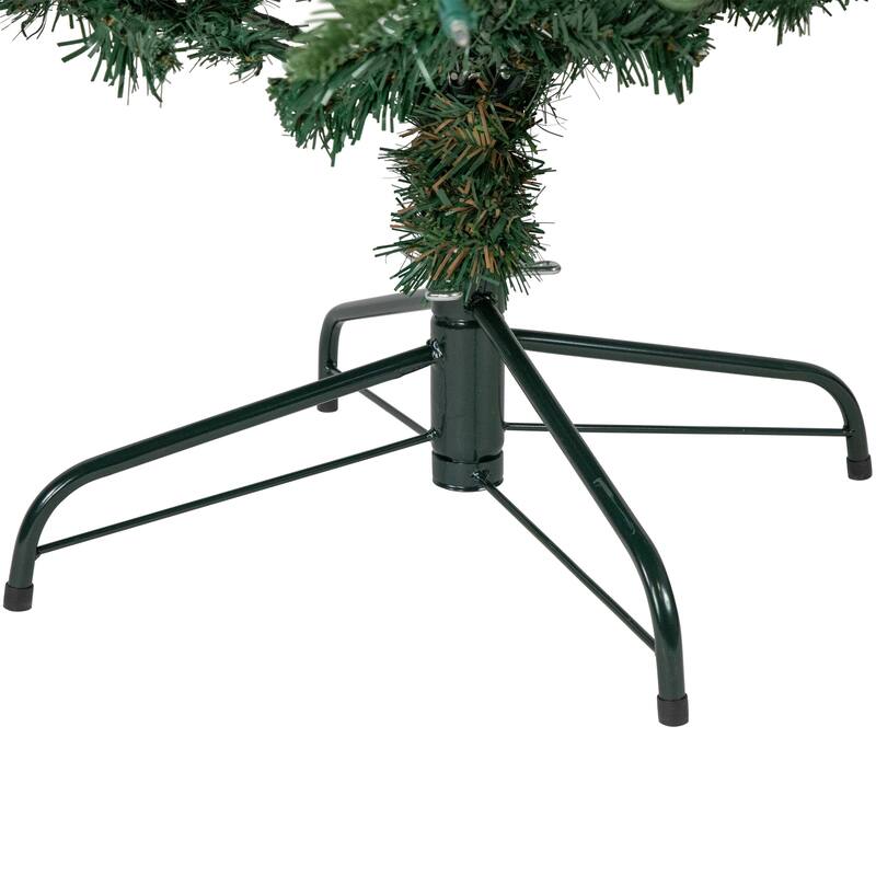 6.5' Nordmann Fir Artificial Christmas Tree, Warm Clear LED Lights - 6.5 Foot