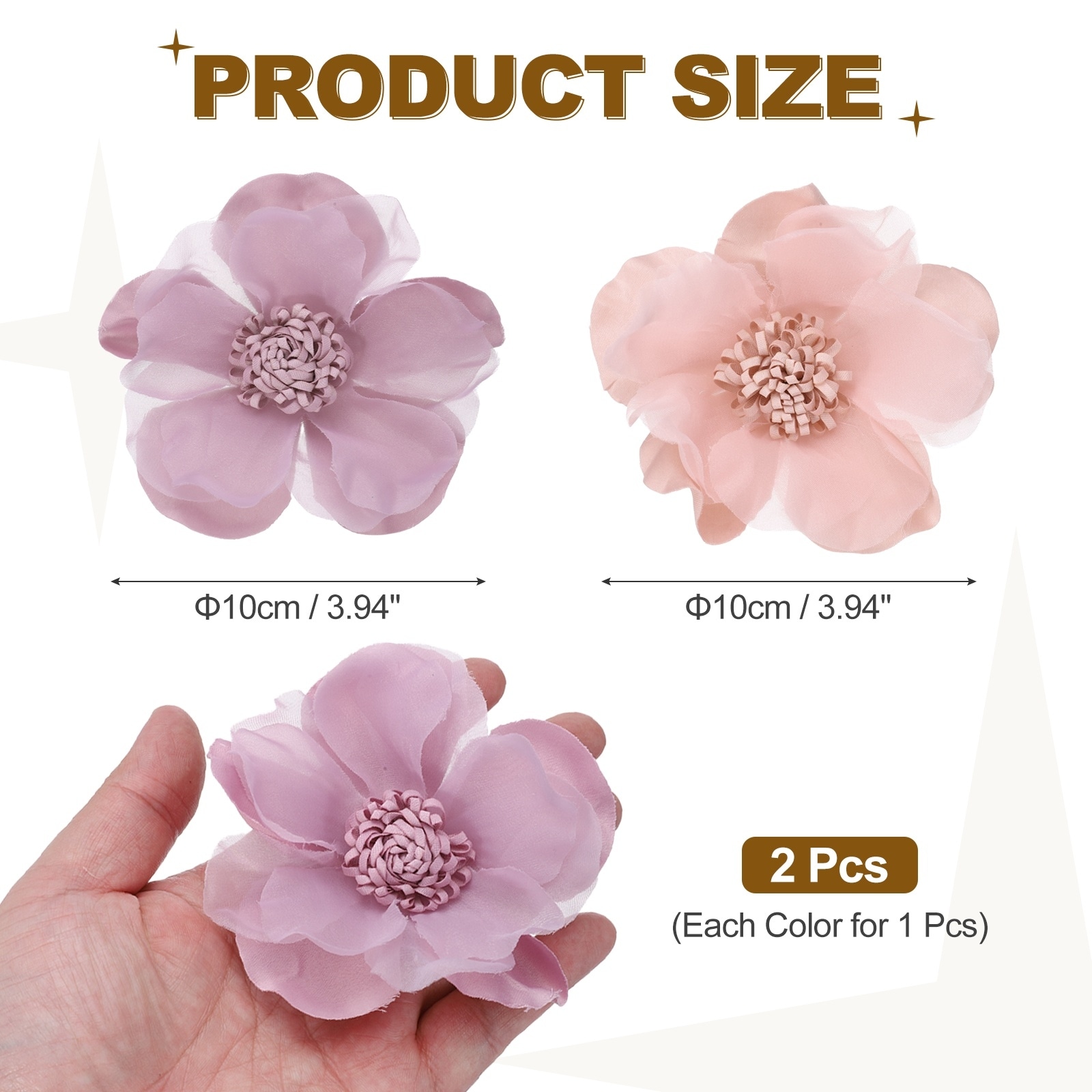 Large Fabric Flower Brooches Pins, Elegant Cloth Rose Flower Big Brooch Dainty Satin Camellia Lapel Pins for Women Suit