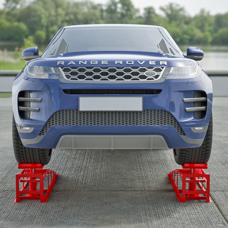 2 Pack Hydraulic Car Ramps 5T 11000 lbs Low Profile Car Lift Service Ramps Truck Trailer Garage Height Hydraulic Vehicle Ramps