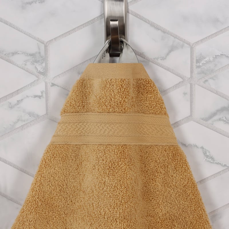 Superior Chevron Zero Twist Solid and Jacquard Cotton 9 Piece Towel Set