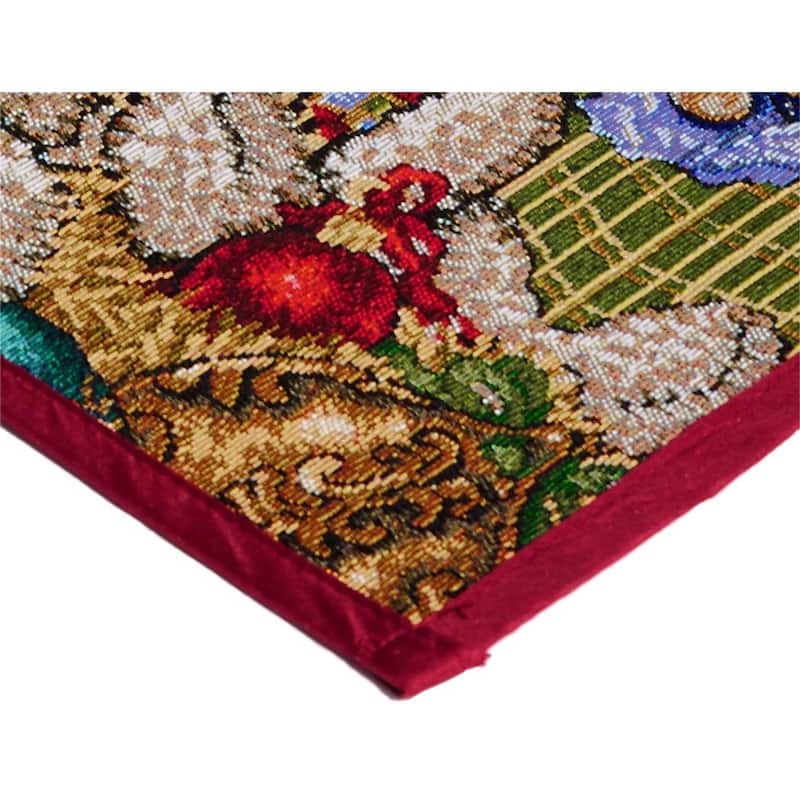Violet Linen Decorative Christmas Tapestry Holiday Design- 19" X 27" Area Rug - 19" x 27"