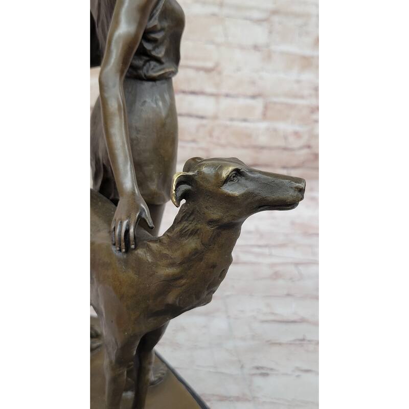 Diana The Huntress With Companion Imitative Dog By Bruno Zach Bronze Sculpture