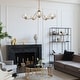 preview thumbnail 3 of 12, Modern Glam Gold 5-Light Wheel Chandelier Globe Colored Glass Lighting for Dining Living Room - W41.5" x H12"