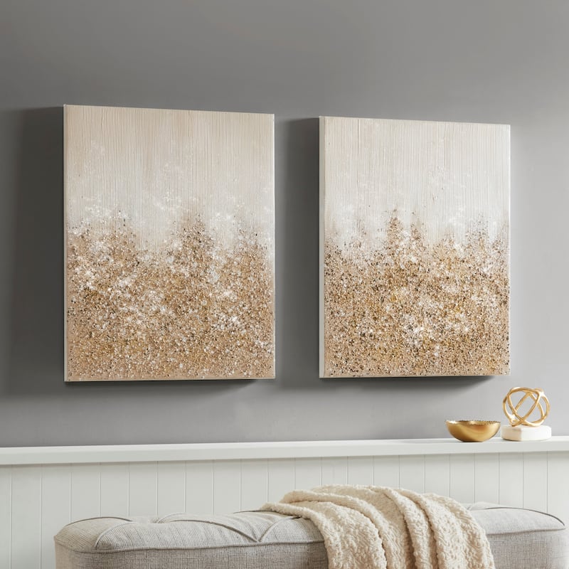 Madison Park Glimmer Heavily Embellished 2-piece Canvas Wall Art Set (Set of 2)