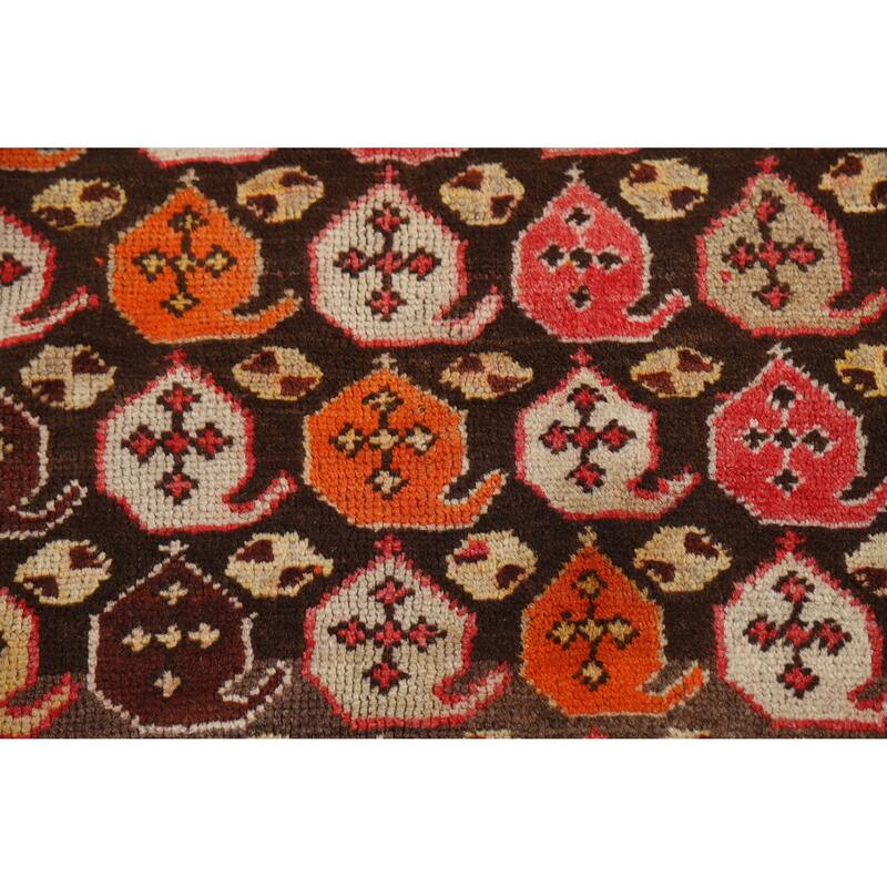 Pre-1900 Antique Vegetable Dye Kazak Runner Wool Carpet - 3'9" x 10'0"
