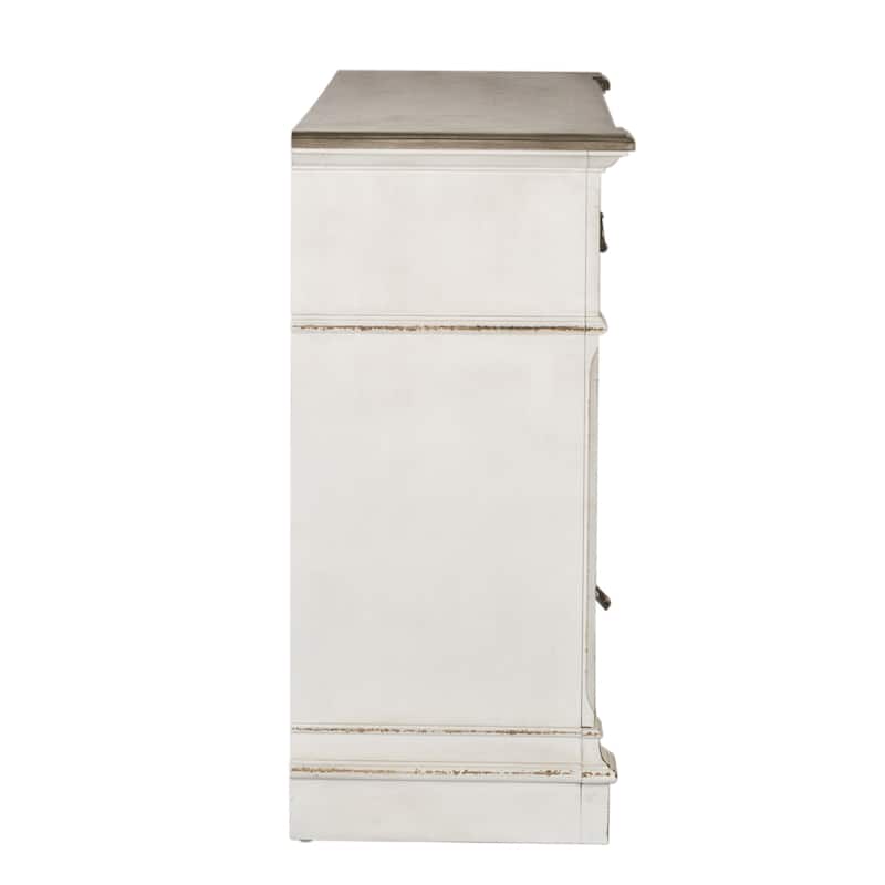 The Gray Barn Abbey Park Weathered Brown & Antique White Dresser & Mirror