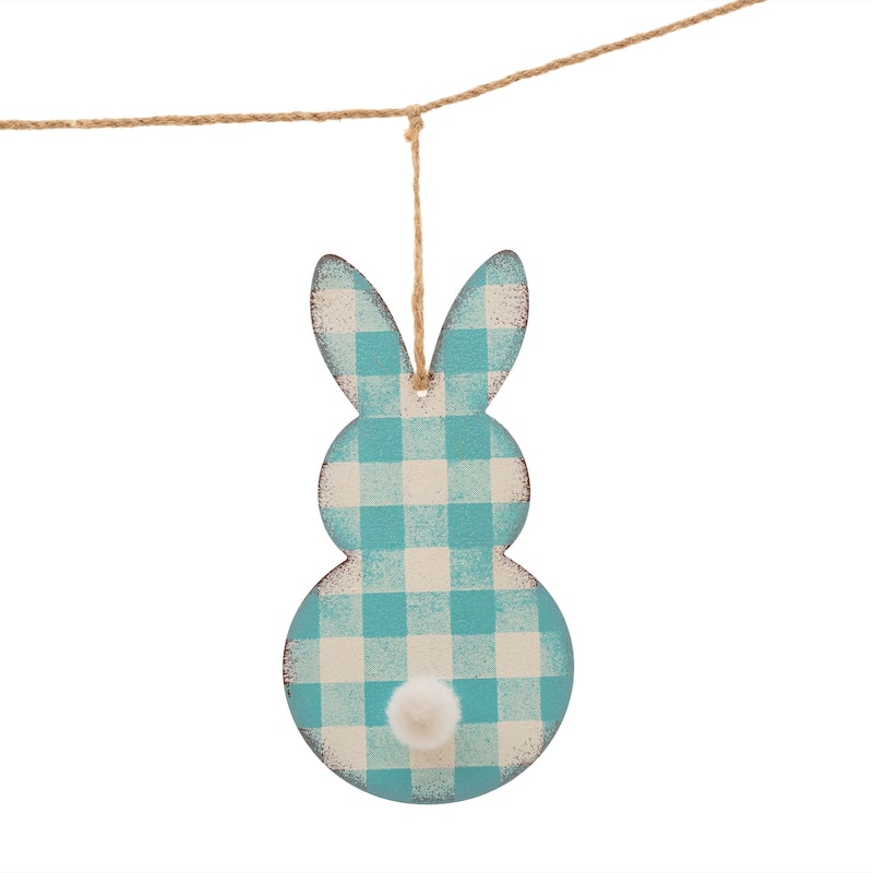 Glitzhome 72"L Easter Metal Bunny Hanging Garland Wall Decor