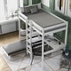 preview thumbnail 2 of 3, Convertible Loft Bed with L-Shape Desk, Twin Bunk Bed with Shelves and Ladder, White
