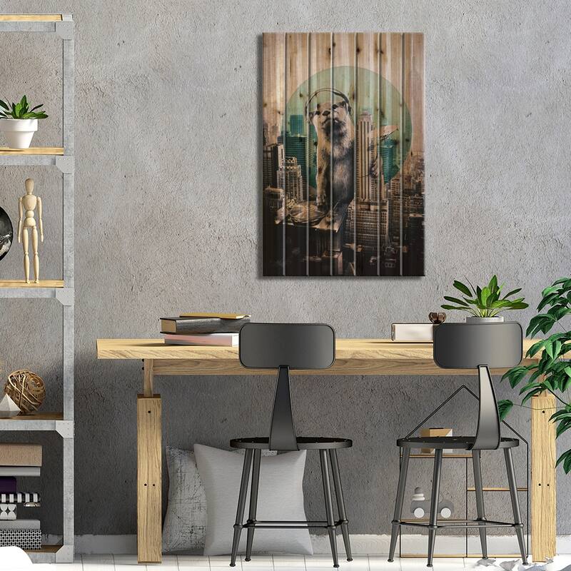DJ Print On Wood by Ali Gulec - Multi-Color