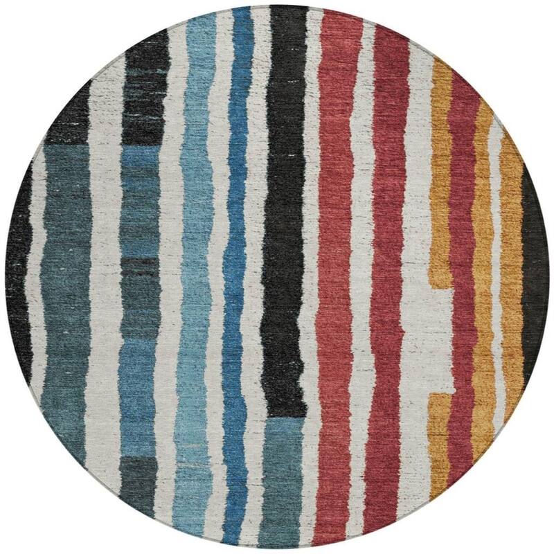 HomeRoots Striped Transitional Rectangle Outdoor Rug