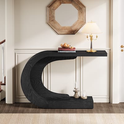 Mid-Century Modern 43-Inch Console Table, Wood Entryway Hallway Table Accent Table