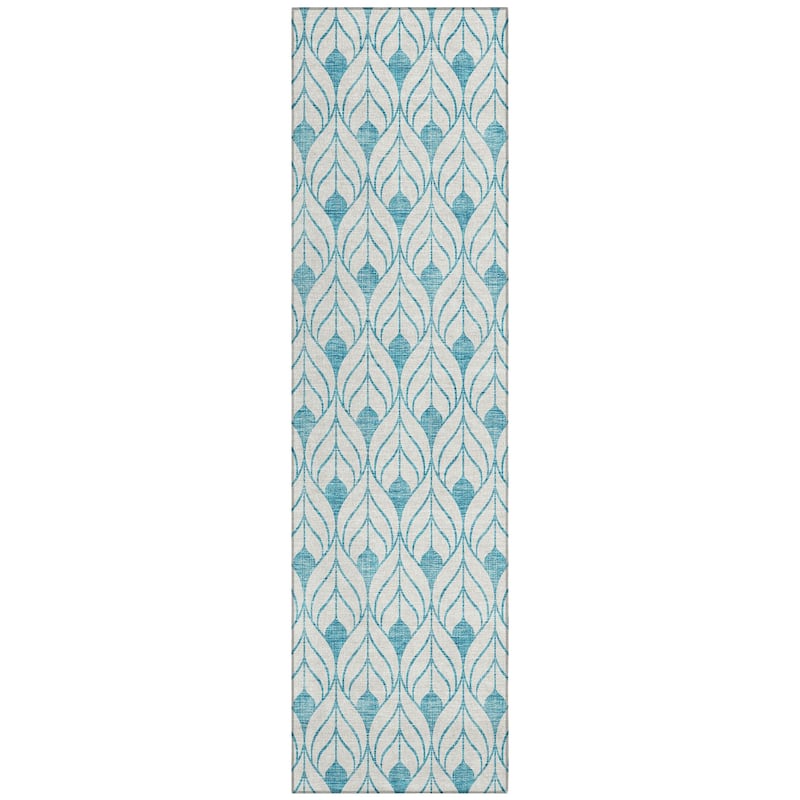Machine Washable Indoor/ Outdoor Chantille Contempoary Geo Rug