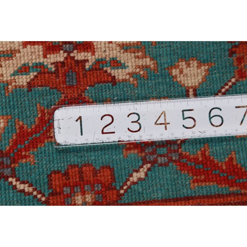 Traditional Kazak Oriental Foyer Rug Hand-Knotted Blue Wool Carpet - 2'0"x 3'0"