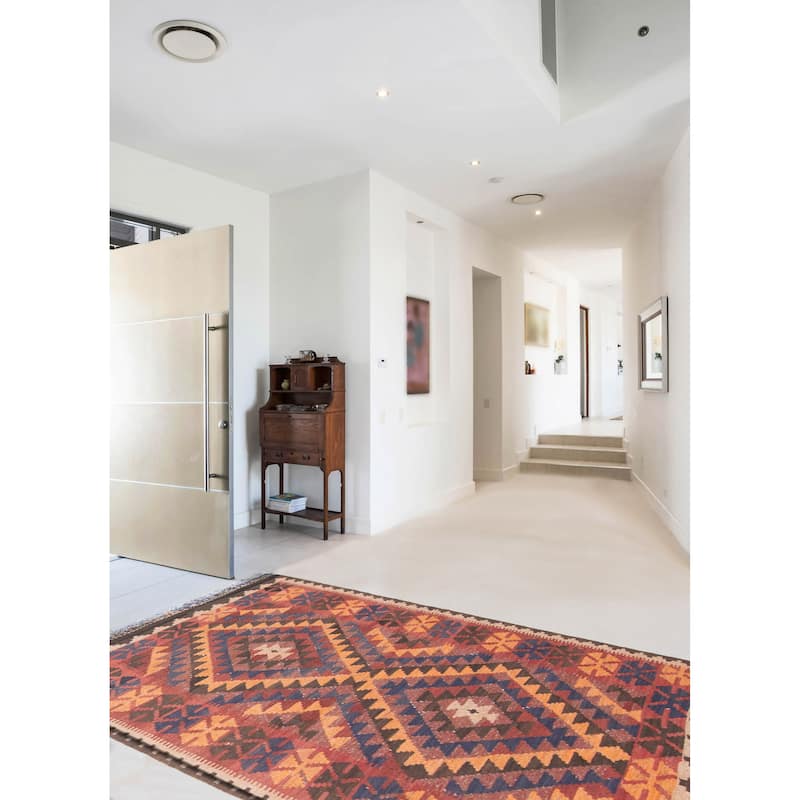 ECARPETGALLERY Flat-Weave Shirvan Brown Wool Kilim - 3'2 x 5'3