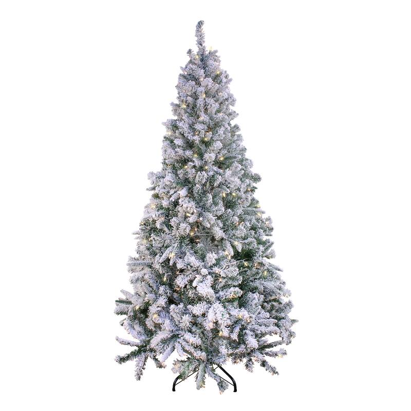 National Tree Company 6.5 ft. Snowy Mixed Pine Tree with Clear Lights - 6.5 Foot