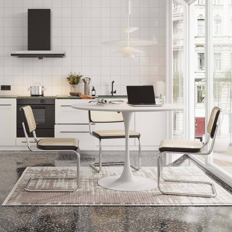 47.24"Modern Round Dining Table,only 1PC table - White