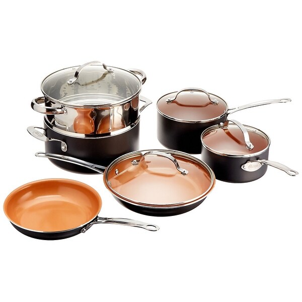 Gotham Steel 10-Piece Kitchen Nonstick Ti-Cerama Frying Pan and Cookware Set
