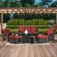 Option Brown Wicker / Red Cusion