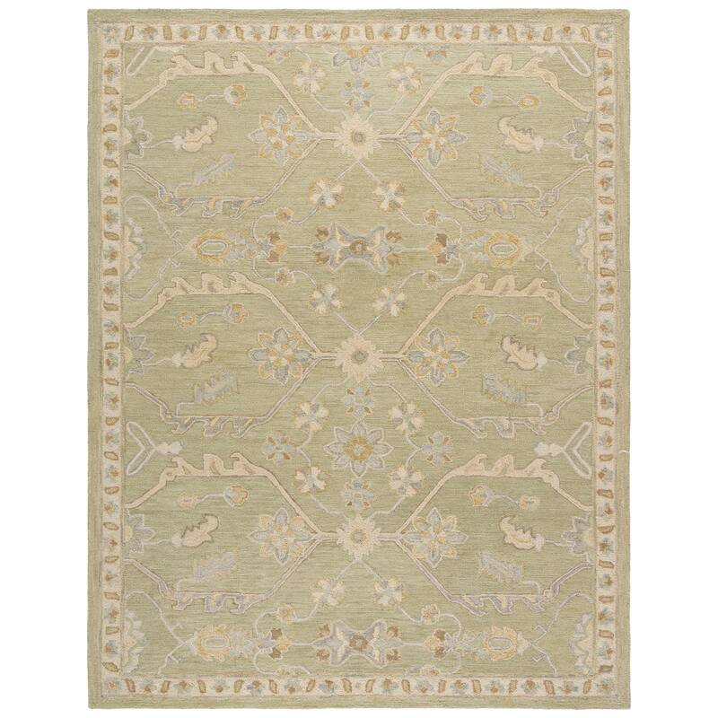 SAFAVIEH Handmade Blossom Eefke Modern Floral Wool Rug - 8' x 10' - Sage/Beige