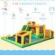 preview thumbnail 4 of 7, Outsunny 7 in 1 Inflatable Water Slide with Large Pool, Soccer Goal, Trampoline, Climbing Wall, Basketball Hoop