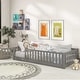 preview thumbnail 2 of 78, Twin/Full/Queen Size Floor Bed with Safety Guardrails, Toddler Floor Bed for Girls and Boys Grey - Twin