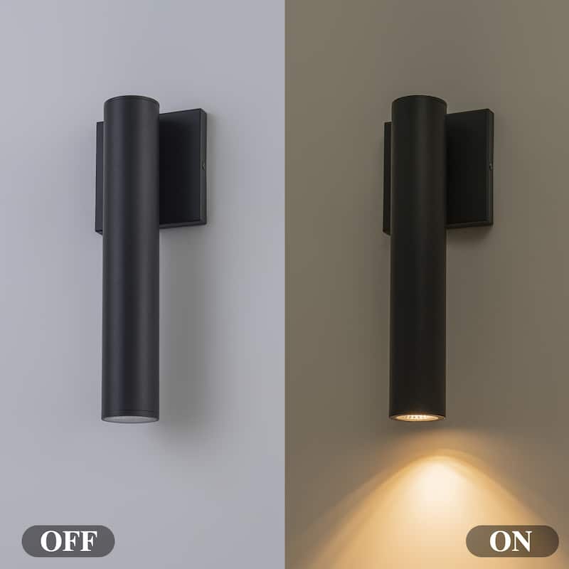 12.4" Outdoor Linear Integrated LED Wall Sconce - H12.4" x W3.4" x D4.5"