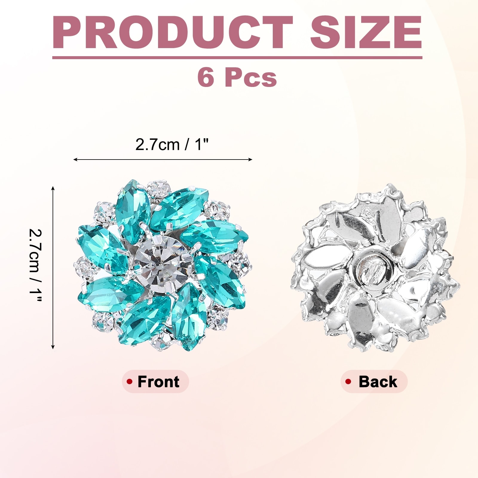 Rhinestone Flower Sewing Buttons Crystal Shank Buttons for Jewelry Making Cloth DIY Sewing Embellishments