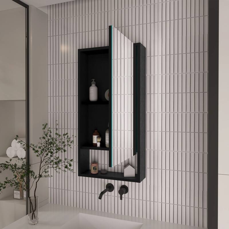 Rectangle Medicine Cabinet with Mirror - Wenge