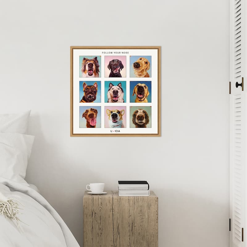 Follow Your Nose Collage by Lucia Heffernan Framed Canvas Wall Art Print - Sylvie Natural