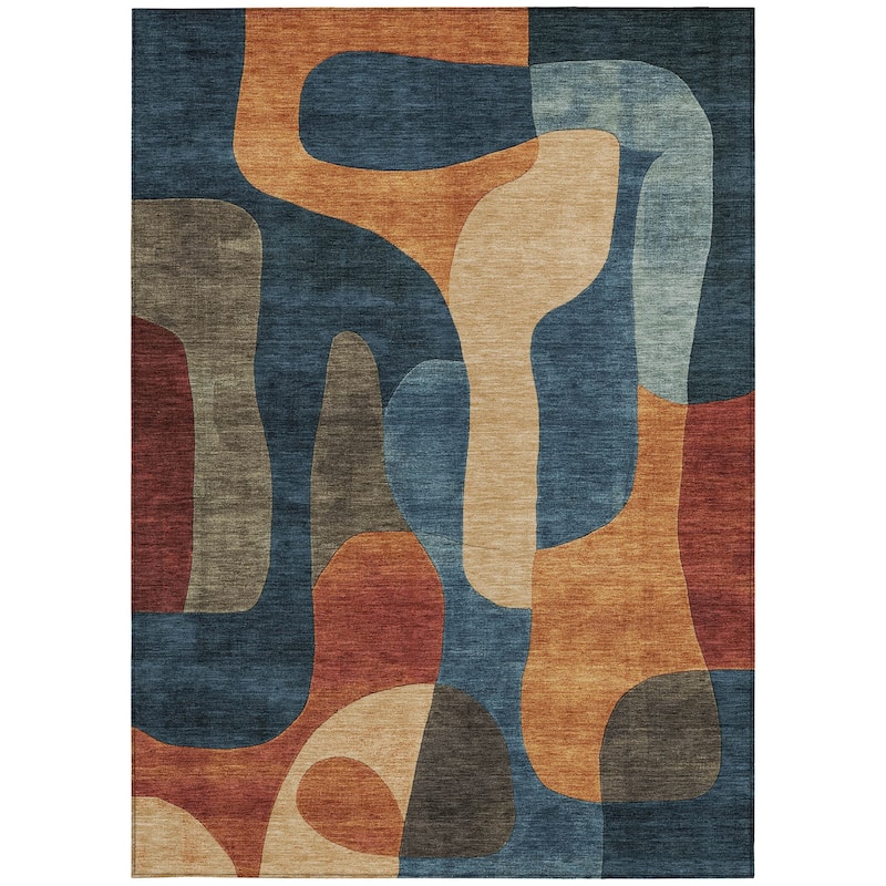 HomeRoots Abstract Transitional Rectangle Outdoor Rug