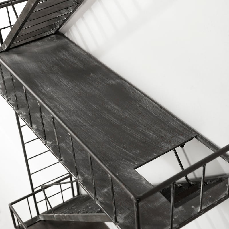 Gastown Wall-Mounted Fire Escape Shelf - 21.5"W x 7.3"D x 42.1"H - 21.5"W x 7.3"D x 42.1"H - Grey