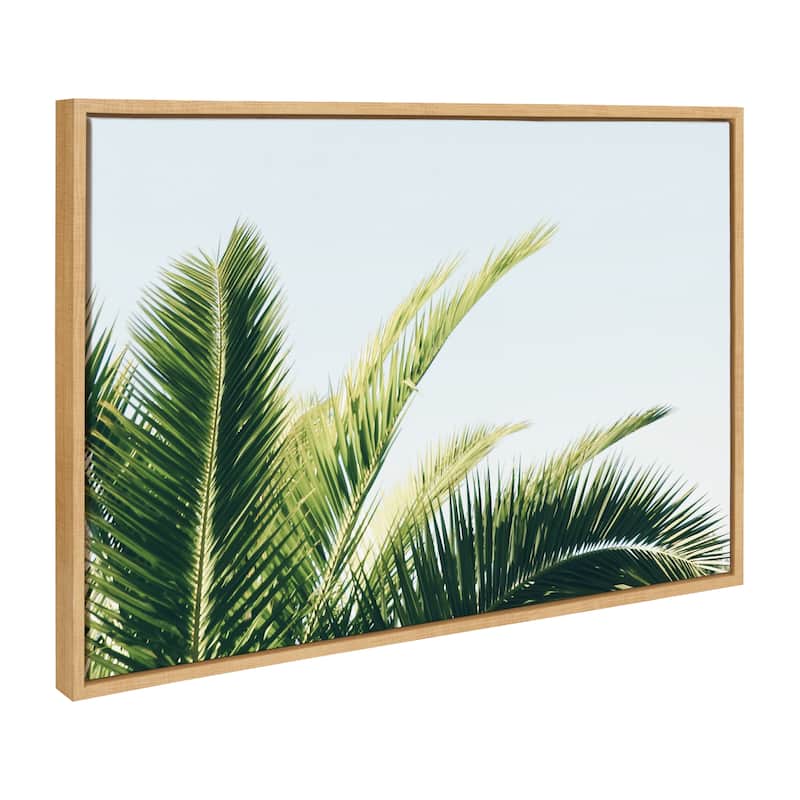 Kate and Laurel Sylvie Tropical Palm Framed Canvas by Amy Peterson