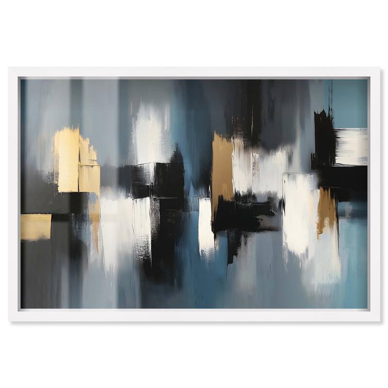 Within Blues Shadowbox by Art Remedy - White - 24" x 16"