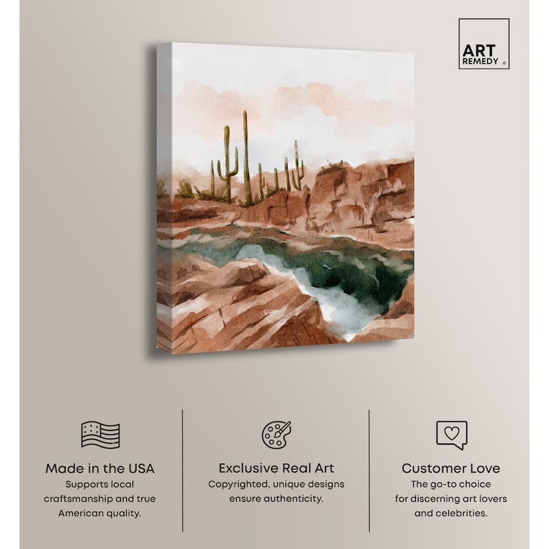Art Remedy Hot Springs In June Gallery Wrapped Landscape 1 Piece Canvas Wall Art Watercolor Style