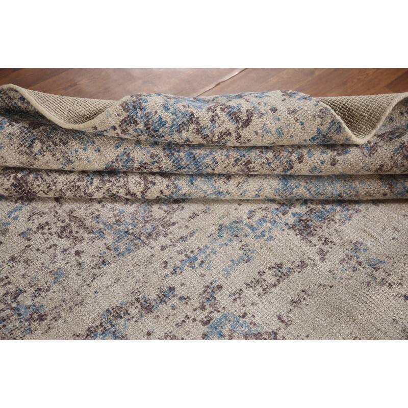 Modern Oriental Area Rug Handmade Wool Carpet - 7'9"x 9'8"