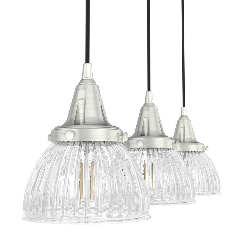 Hunter Cypress Grove 3-Light Linear Cluster Pendant - Kitchen Island, Dining Room - Industrial, Transitional, Modern