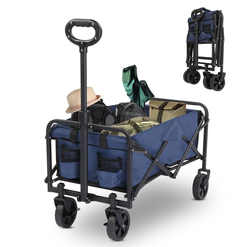 220lbs Capacity Collapsible Steel Frame Outdoor Utility Wagon Cart