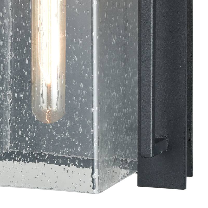 Elk Home Overton Matte Black With Seedy Glass 1 Light Wall Sconce