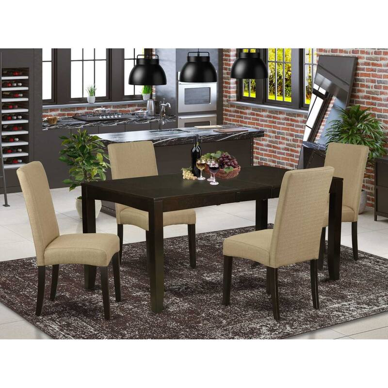 Renaissance Revival Kitchen Table Set - 5 Piece Rectangle Dining Table with Chairs - 66/84" Extendable