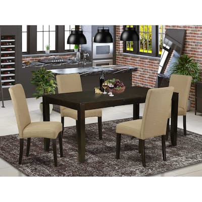 Renaissance Revival Kitchen Table Set - 5 Piece Rectangle Dining Table with Chairs - 66/84" Extendable