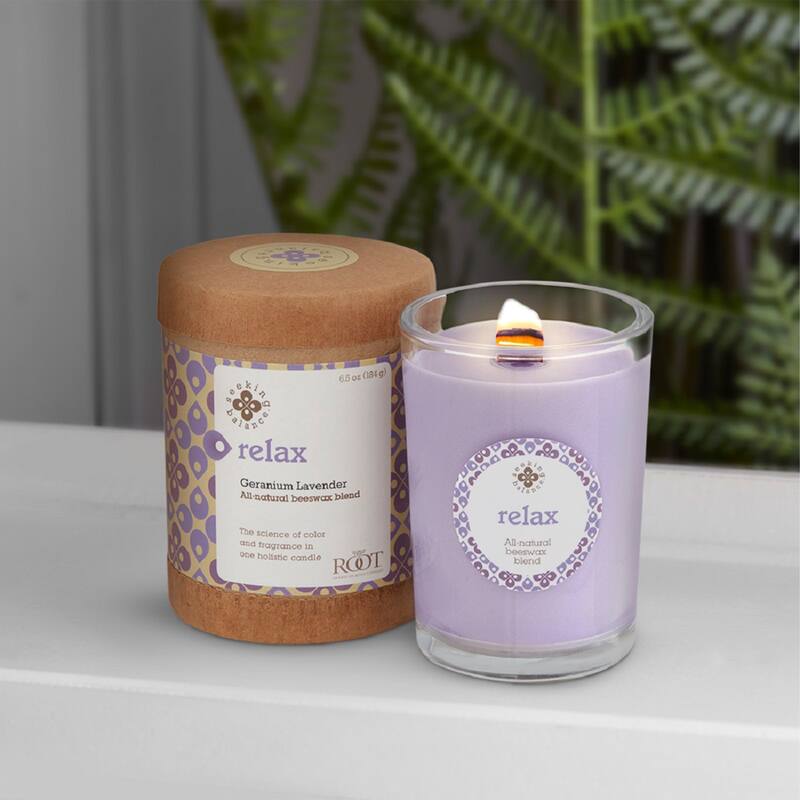 ROOT Seeking Balance Spa Candles - Relax - Geranium & Lavender