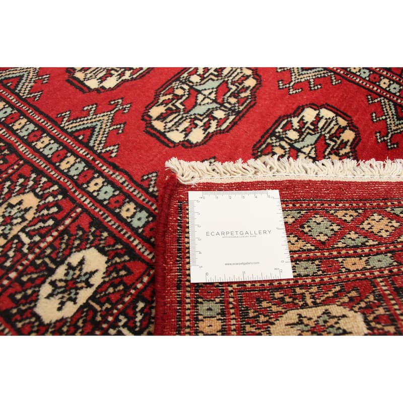 ECARPETGALLERY Hand-knotted Finest Peshawar Bokhara Red Wool Rug - 2'2 x 3'0