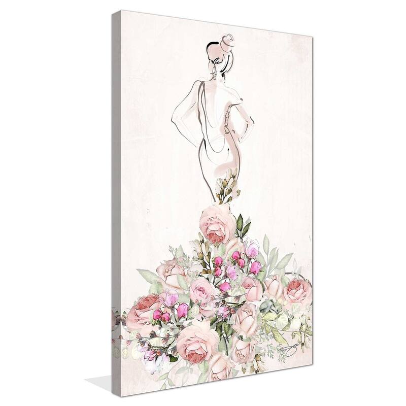 "Floral Wedding Dress" by Jodi Print on Canvas