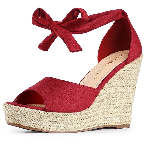 red tie up espadrilles