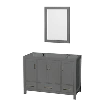 Wyndham Collection Sheffield 48" Hardwood Vanity Cabinet and Mirror -