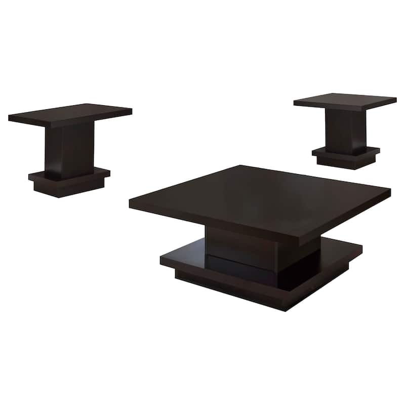 Haxton Cappuccino 3-piece Square Coffee and End Table Set