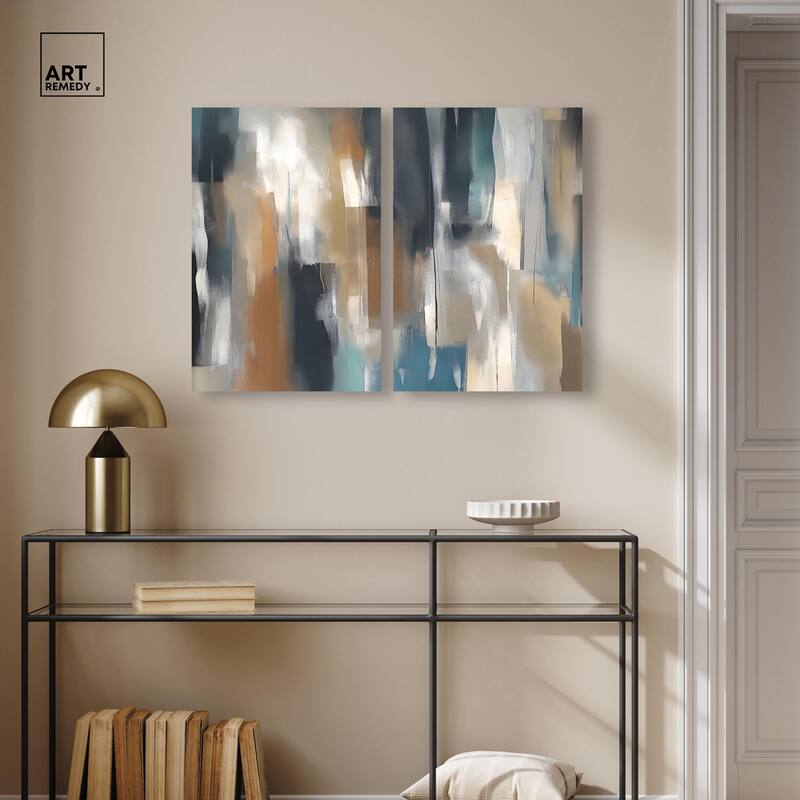 Vertical Rush Canvas Set of 2 by Art Remedy, Gallery Wrapped