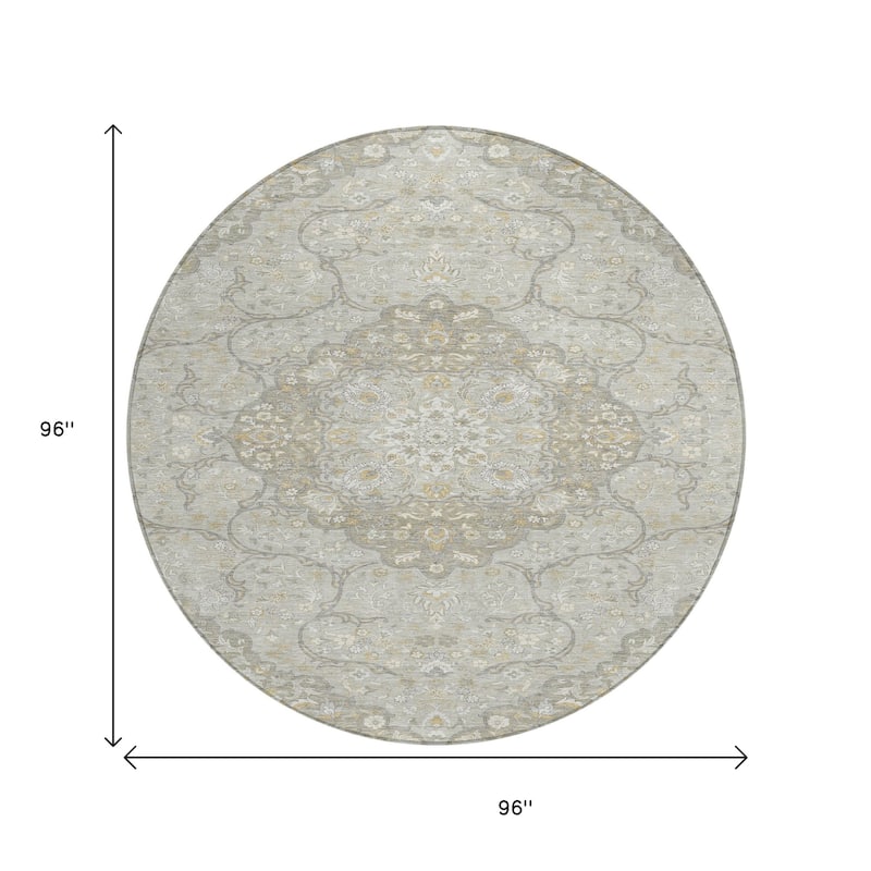 HomeRoots Medallion Traditional Rectangle Outdoor Rug