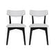 preview thumbnail 7 of 76, Chazz Mid Century Upholstered Dining Chairs (Set of 2) by Christopher Knight Home Light Gray + Matte Black